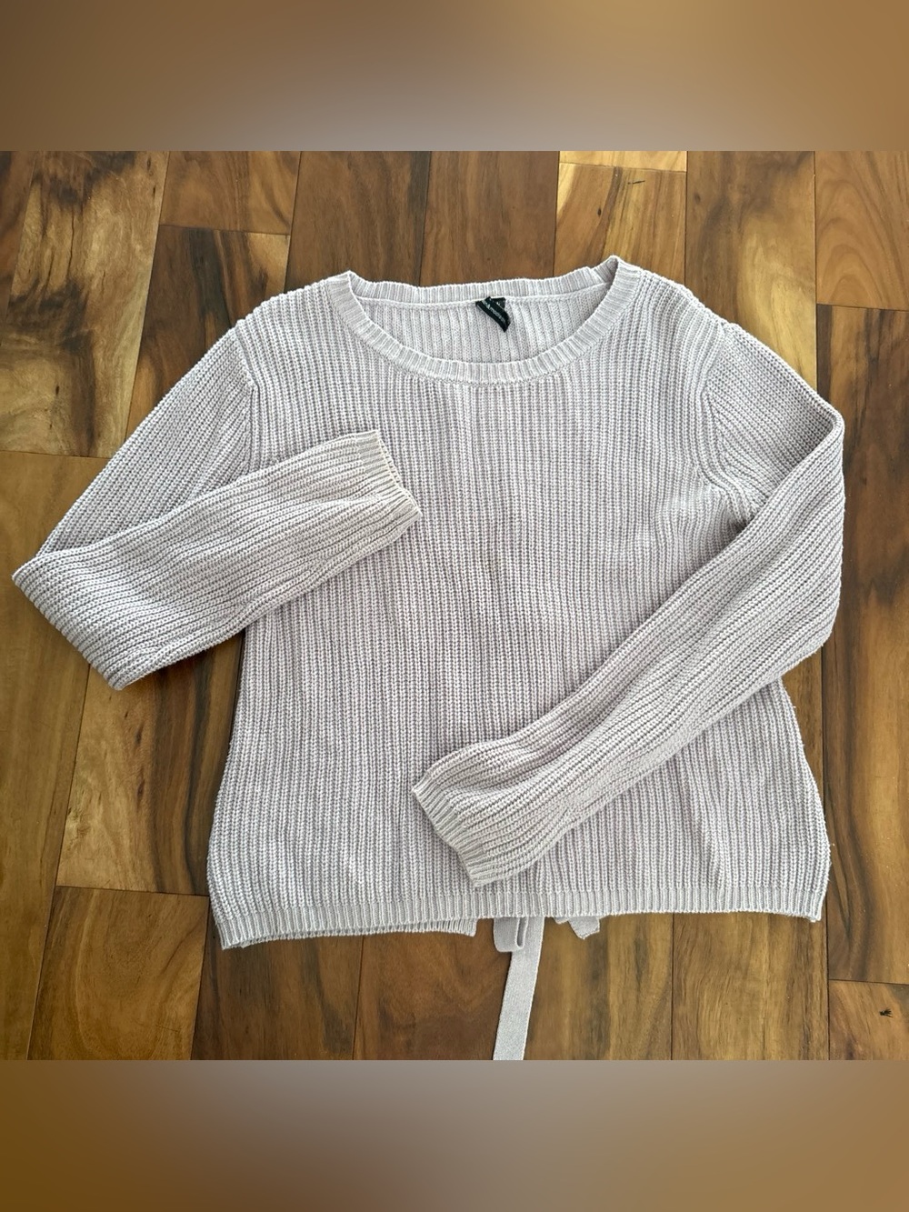 moon & madison Light Lavender Ribbed Crewneck Sweater